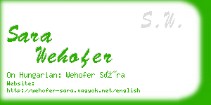 sara wehofer business card